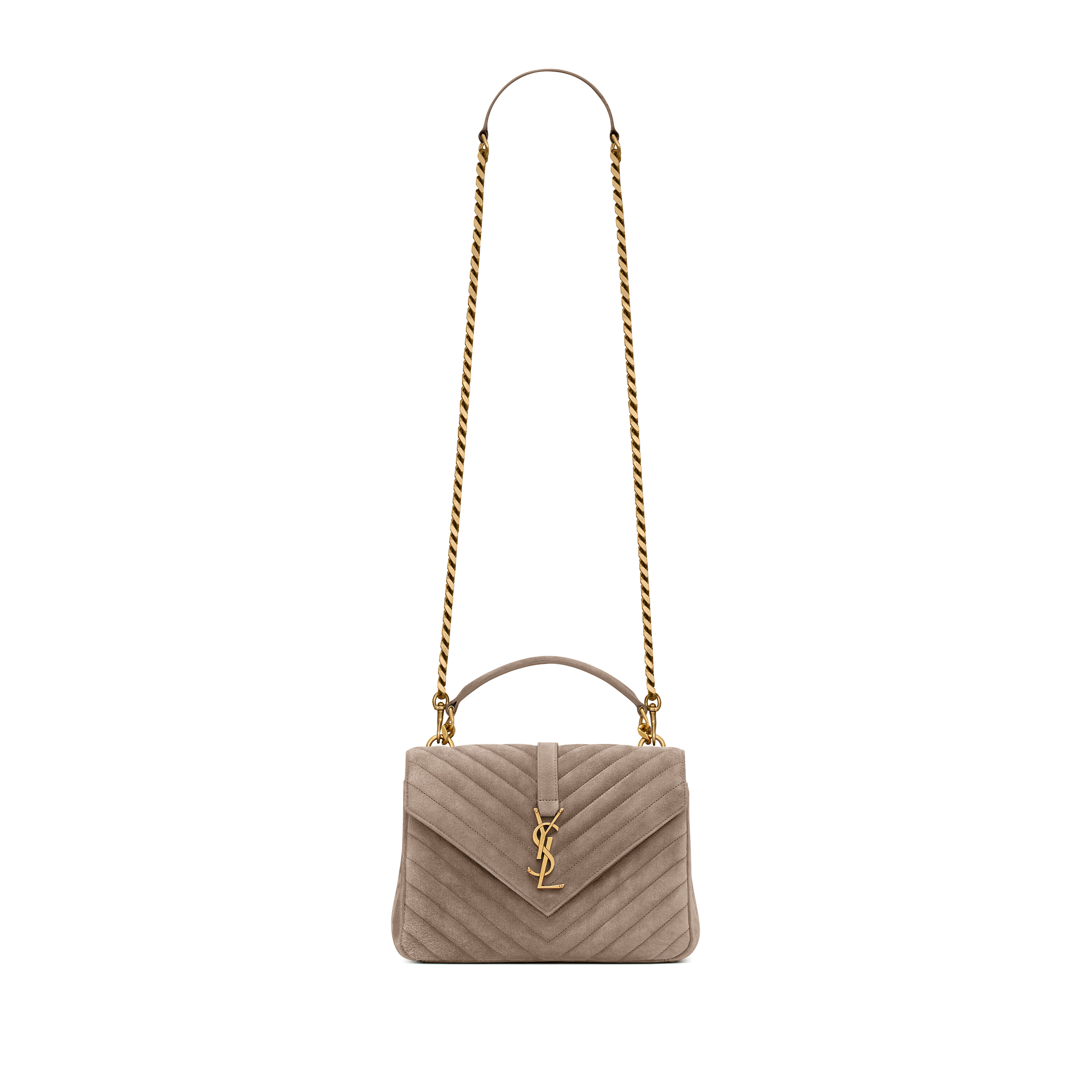 YSL COLLEGE MEDIUM IN QUILTED SUEDE 6002791U8072346 (24*17*6.5cm)